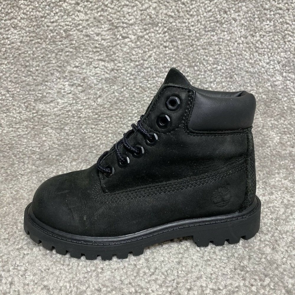 Timberland Premium Nubuck 12807 Toddler Kids Boots Shoes Black Size 10